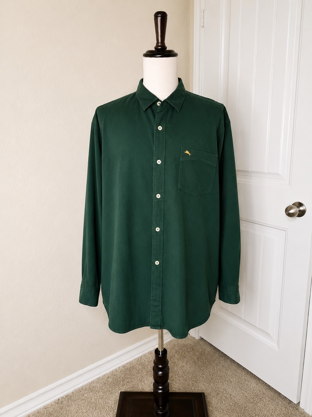 Tommy Bahama Green Cotton Silk Button-Up Shirt Men's 2XB Big Tall